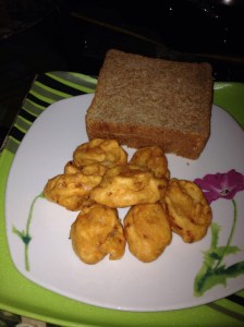 Akara and wheat bread. The healthier choice. :D