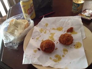 Another messy, messy meal. I had eaten half of it before I remembered to take a pic. Anyway, I present to you akara elepo and agege bread! And the malt drink behind. This was breakfast too...