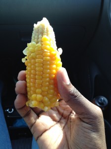 Corn on the cob. One of the Iyamoye road trip snacks.