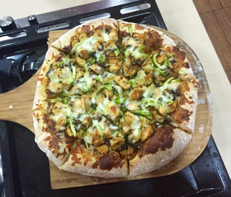 Chicken pizza after
