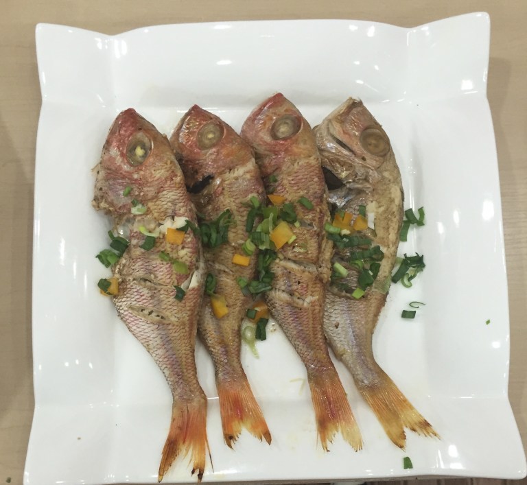 Baked Red Mullet. This has to be the prettiest fish I've seen.